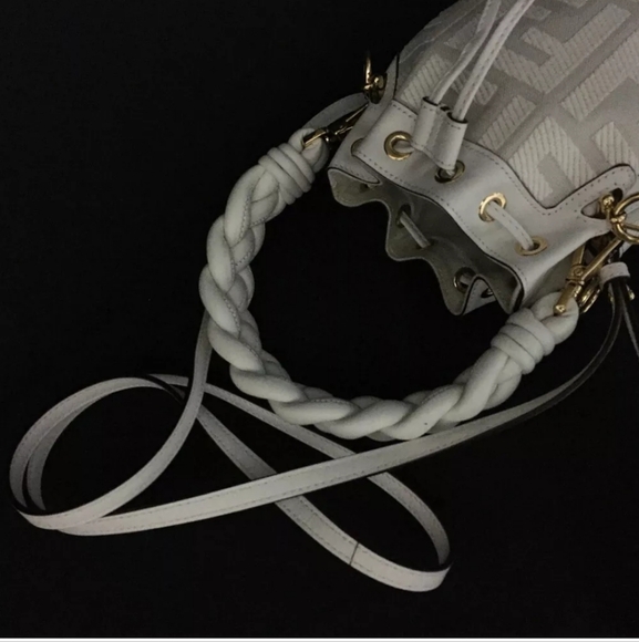 FENDI MON TRESOR Canvas Leather 2WAY Shoulder Bag White - Picture 5 of 10